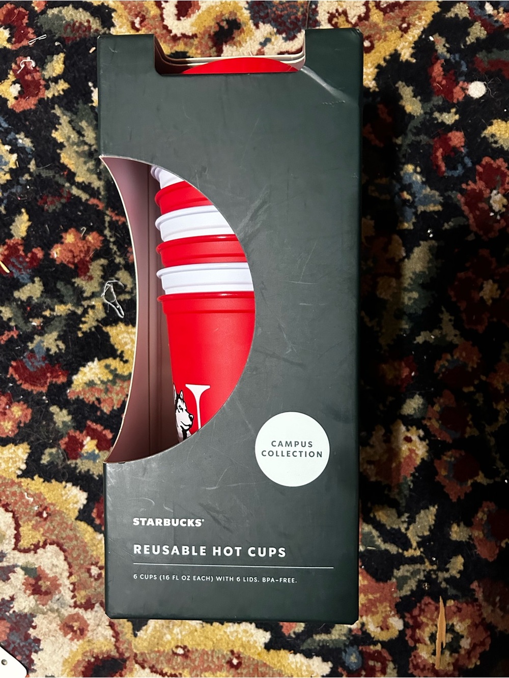 Starbucks 6 reusable hot cups with lids NWT - Picture 5 of 5